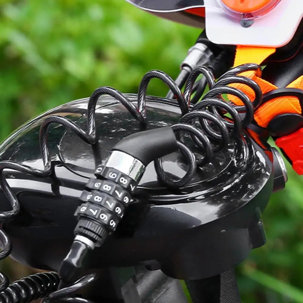 DOMEN 4-Digit Combination Bike Lock - 1.6m Extended High-Strength Steel Cable - Keyless Security for Bicycle, Scooter &amp; Motorcycle