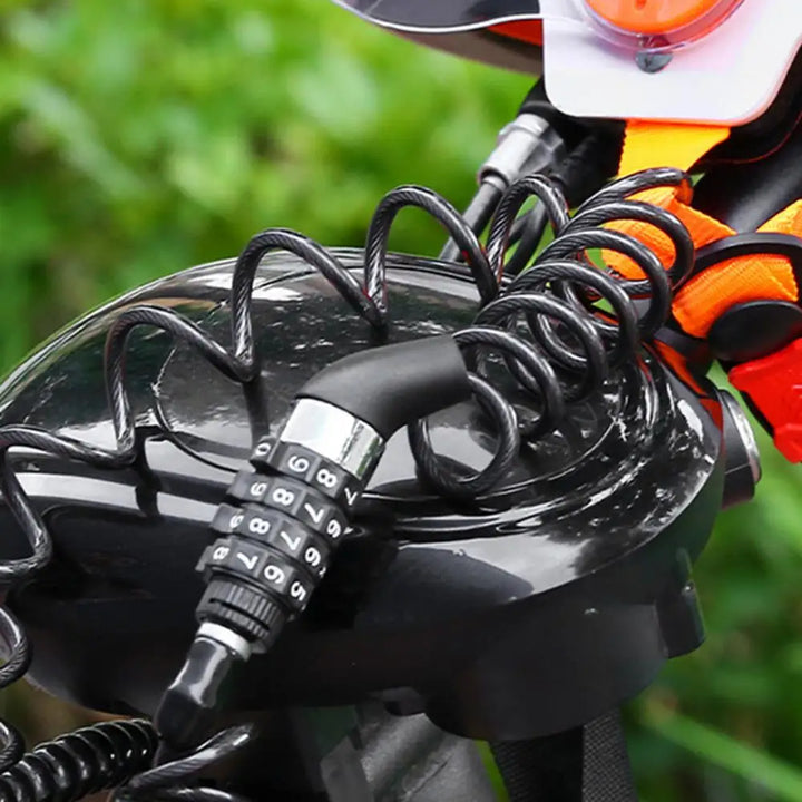 DOMEN 4-Digit Combination Bike Lock - 1.6m Extended High-Strength Steel Cable - Keyless Security for Bicycle, Scooter &amp; Motorcycle
