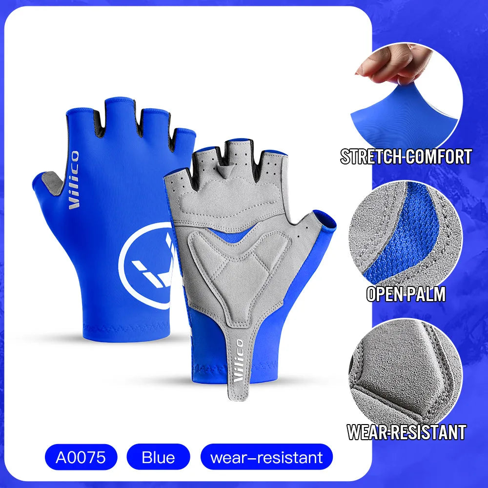 Aero Breaking Wind Cycling Gloves - Anti-Slip Half Finger Racing Mittens for Road Bike Speed