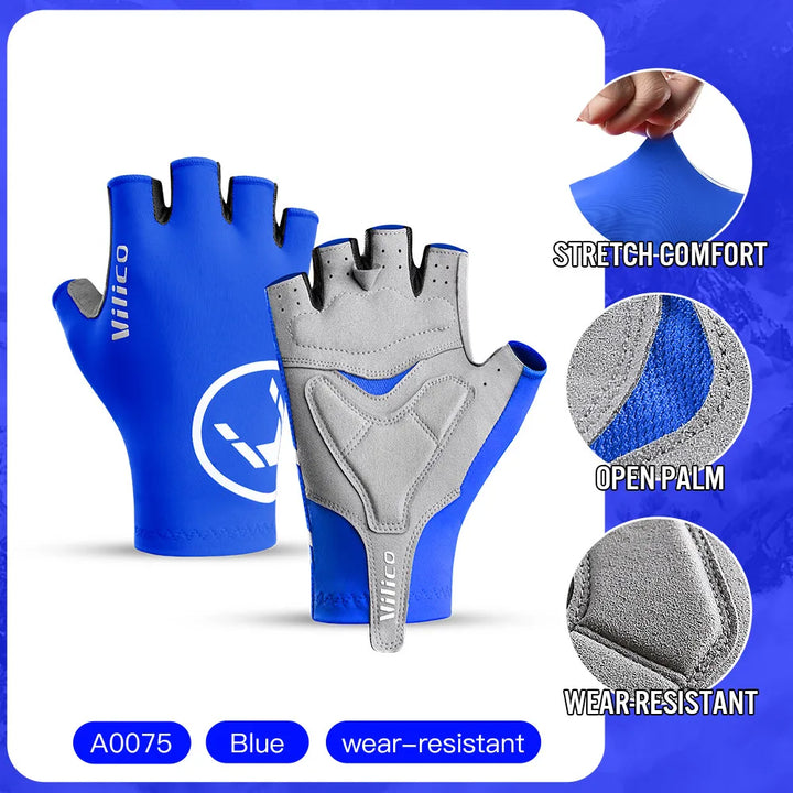 Aero Breaking Wind Cycling Gloves - Anti-Slip Half Finger Racing Mittens for Road Bike Speed