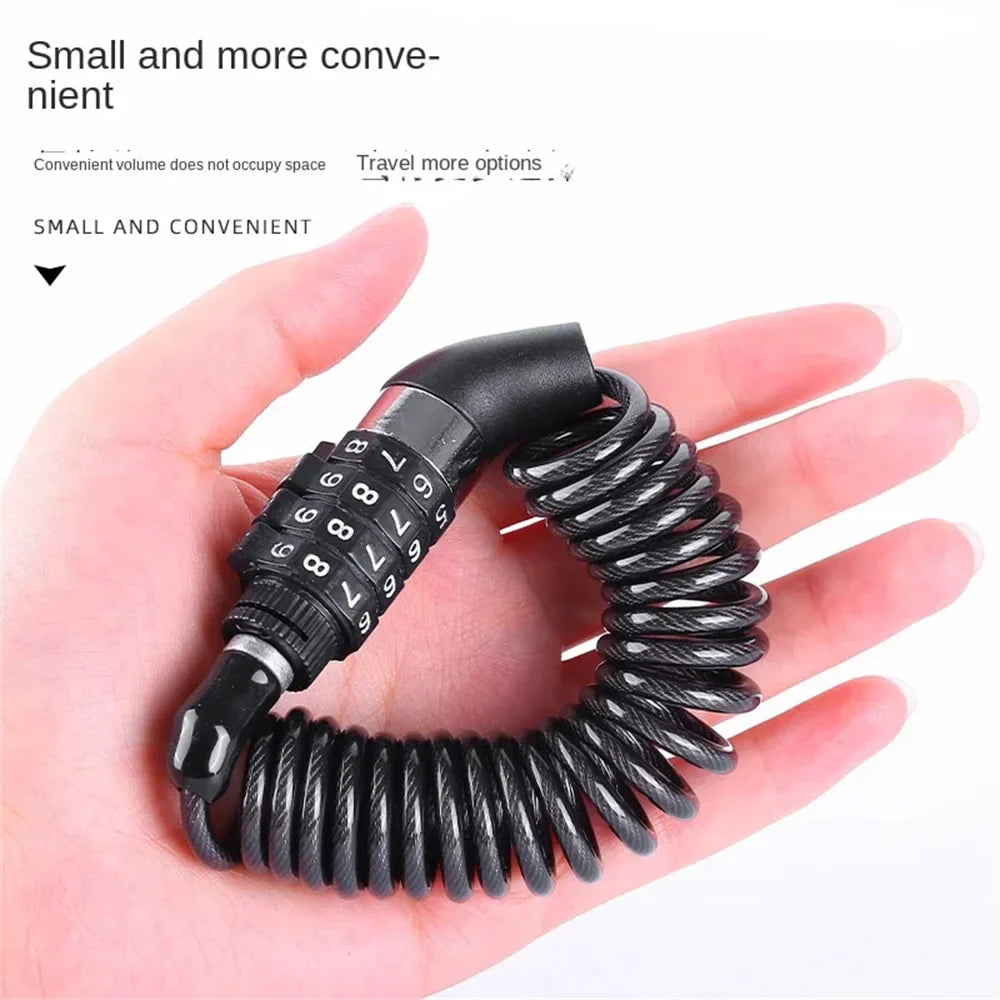 DOMEN 4-Digit Combination Bike Lock - 1.6m Extended High-Strength Steel Cable - Keyless Security for Bicycle, Scooter &amp; Motorcycle