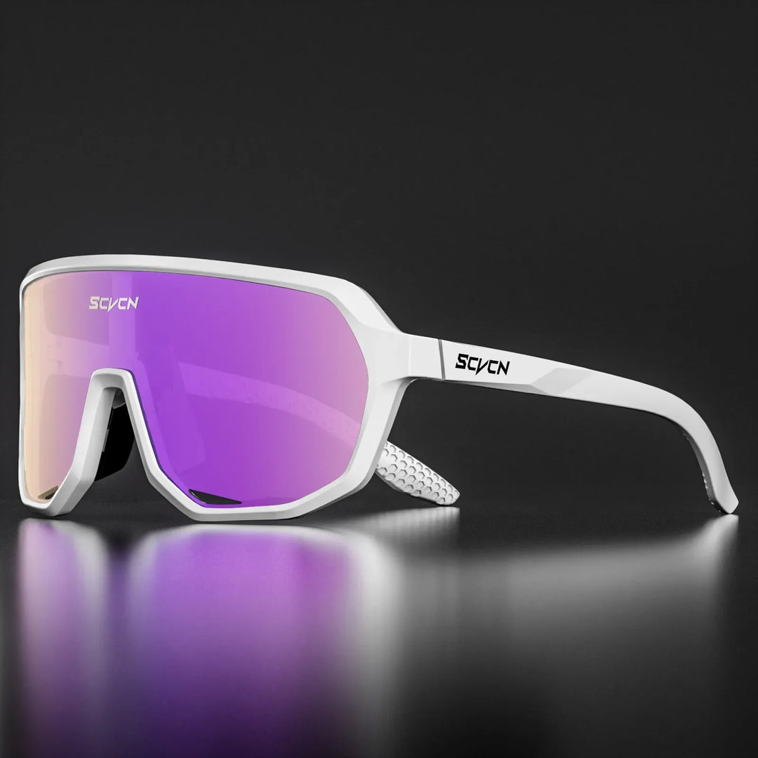 SCVCN S62 Photochromic Cycling Sunglasses - Smart Color Change Lens - UV400 TR-90 Ultralight Eyewear for MTB &amp; Road Bike Racing