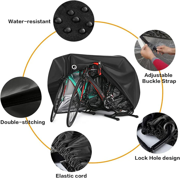 Waterproof Bicycle Cover - All-Weather Rain, Sun, UV &amp; Dust Protection - Windproof Outdoor Bike Storage