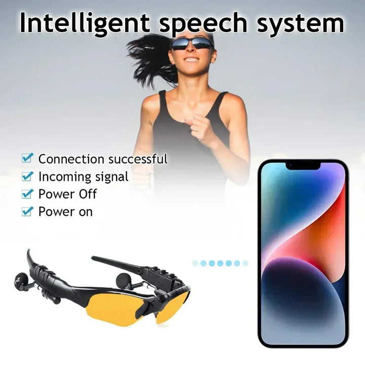 5.0 Bluetooth Smart Glasses - Wireless Stereo Audio Sunglasses with Mic for Driving, Cycling &amp; Outdoor Sports