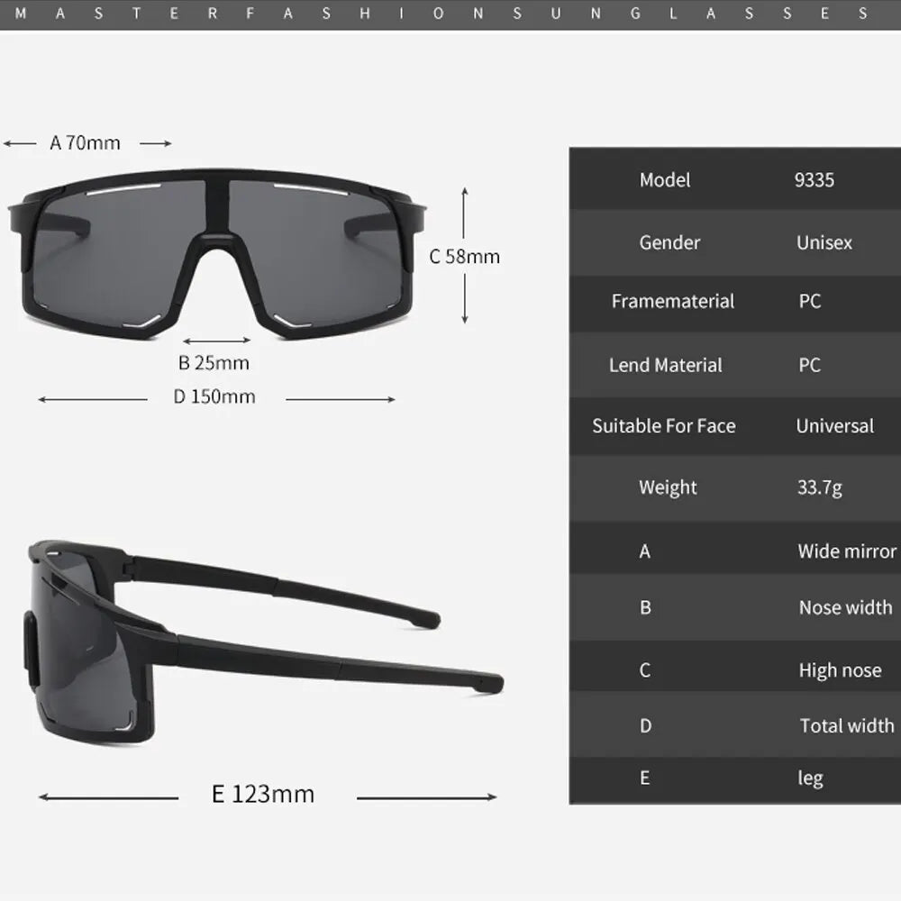Professional Polarized Cycling Sunglasses - UV400 Protection Windproof Sport Eyewear for Men &amp; Women