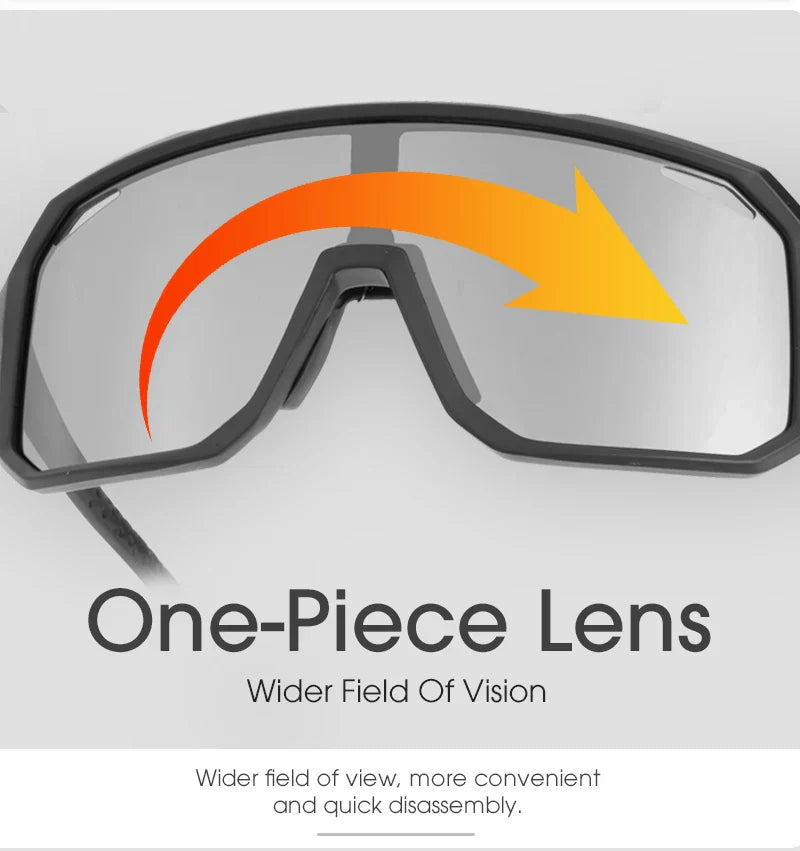 SCVCN Photochromic Cycling Sunglasses - Smart Color-Change Lens - UV400 TR-90 Ultralight Eyewear for MTB, Road Bike &amp; Running