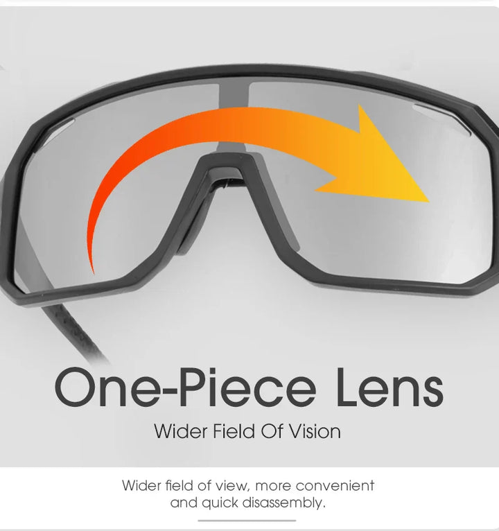 SCVCN Photochromic Cycling Sunglasses - Smart Color-Change Lens - UV400 TR-90 Ultralight Eyewear for MTB, Road Bike &amp; Running