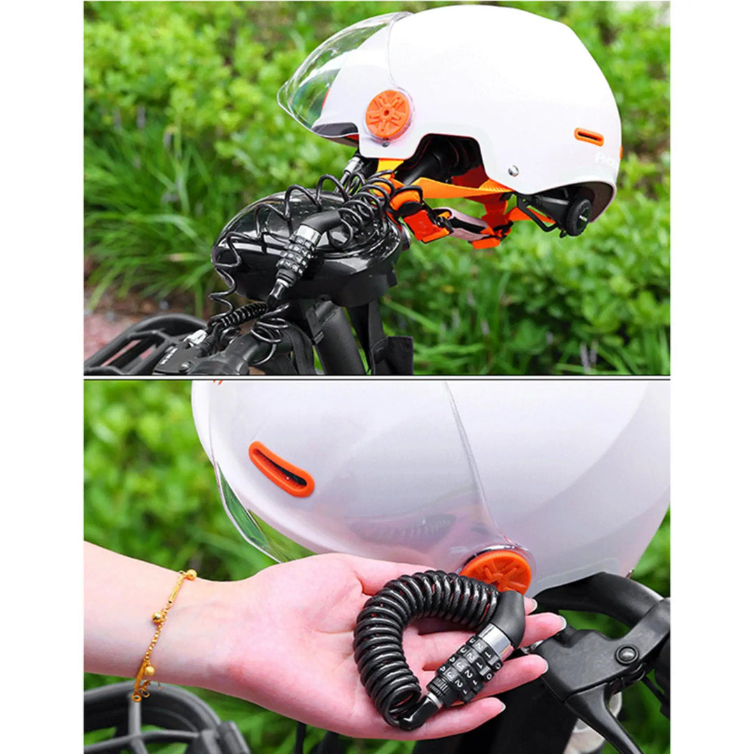 DOMEN 4-Digit Combination Bike Lock - 1.6m Extended High-Strength Steel Cable - Keyless Security for Bicycle, Scooter &amp; Motorcycle