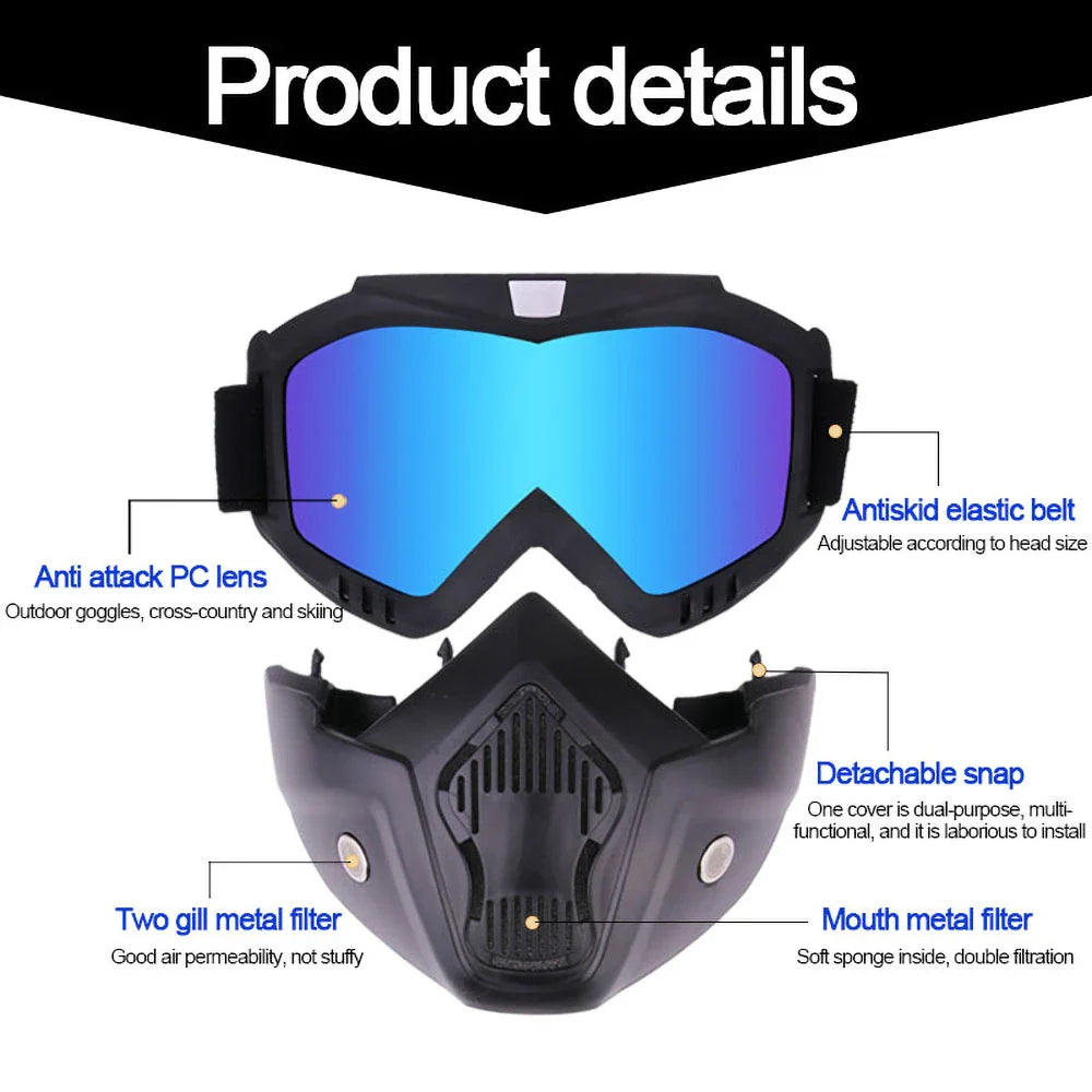 Professional Outdoor Windproof Cycling Goggles - HD PC Lens &amp; UV Protection - Tactical Dust-Proof Eyewear for MTB, Motorcycle &amp; Off-Road Racing