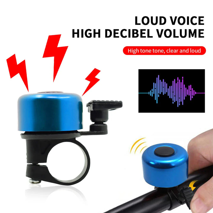 Universal Aluminum Alloy Bike Bell - Crisp Loud Sound Cycle Horn - Safety Warning Alarm for MTB, Road &amp; City Bikes (7 Colors)