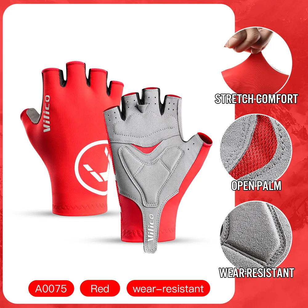 Aero Breaking Wind Cycling Gloves - Anti-Slip Half Finger Racing Mittens for Road Bike Speed