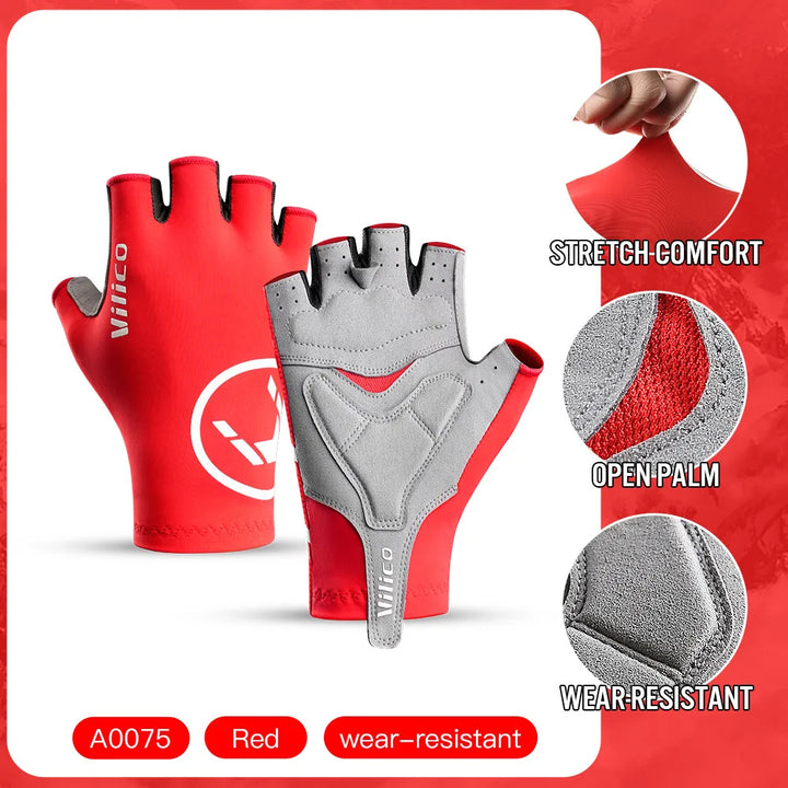 Aero Breaking Wind Cycling Gloves - Anti-Slip Half Finger Racing Mittens for Road Bike Speed