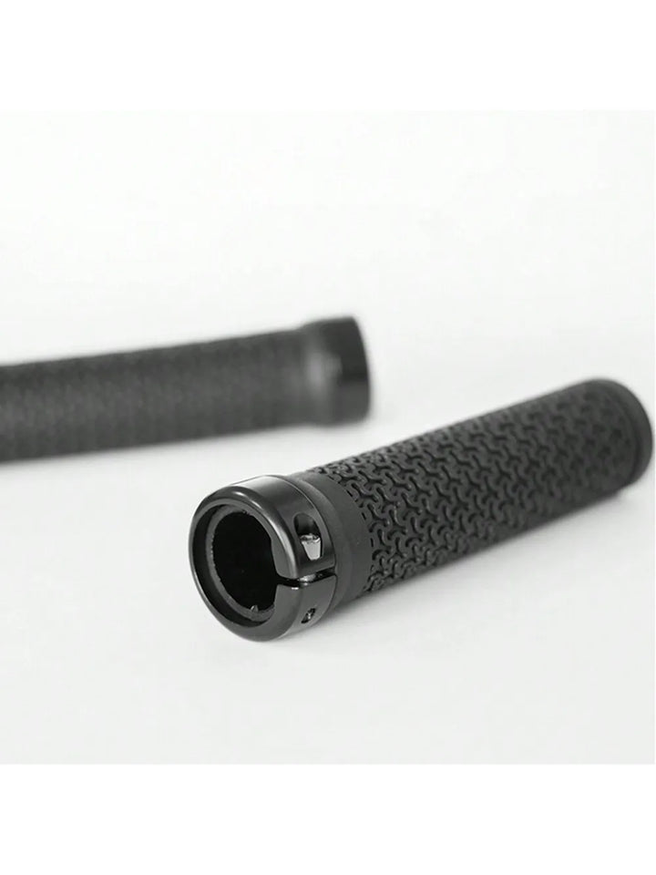 BKPTX MTB Handlebar Grips - Single-Sided Locking Aluminum Alloy Design - Non-Slip Soft Rubber Bike Grips for Mountain &amp; Road Bikes (13.5cm)