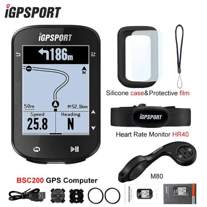 iGPSPORT BSC200 Smart GPS Bike Computer - Route Navigation, 30H Battery, ANT+ &amp; Bluetooth Wireless Speedometer