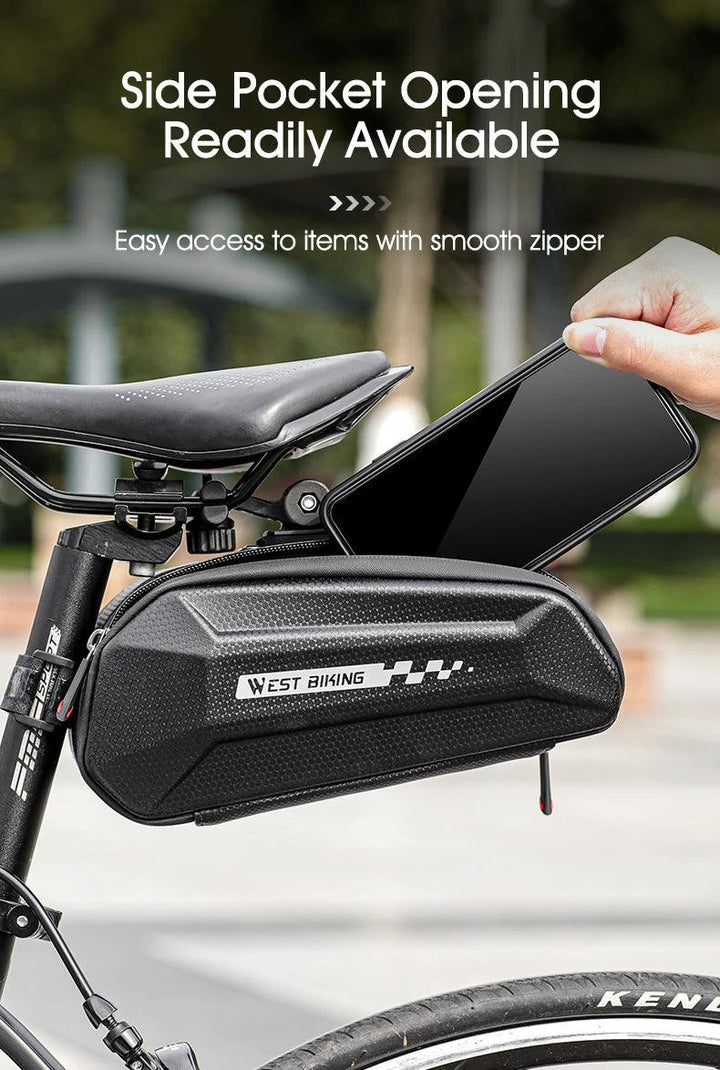 WEST BIKING 100% Waterproof Bicycle Saddle Bag - Seamless Weld Under Seat Storage - Reflective Rainproof MTB &amp; Road Bike Tool Pouch