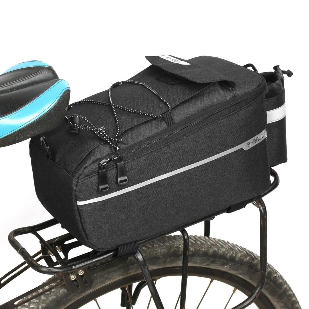 13L Bicycle Carrier Bag - Insulated Rear Rack Trunk Bag - Rainproof Pannier with Bottle Holder &amp; Shoulder Strap for Commuting &amp; Touring
