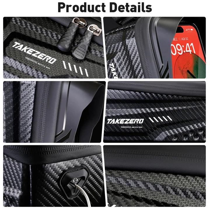 NEWBOLER Waterproof Bike Frame Bag - Sensitive TPU Touch Screen Tube Bag for 6.5" Phones