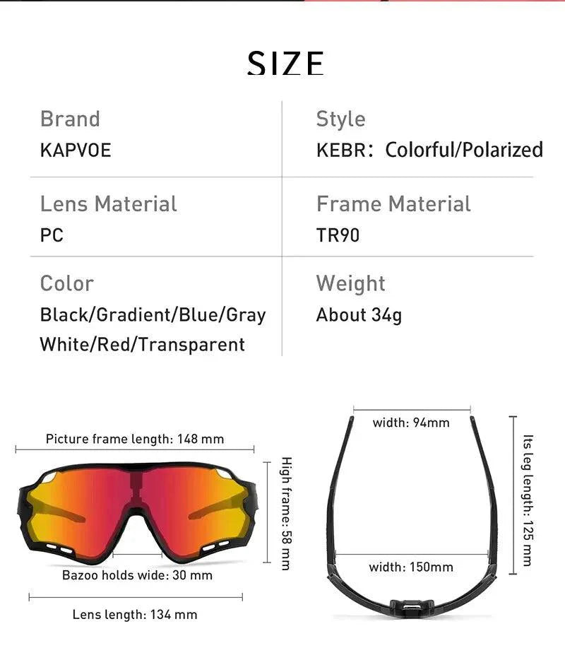 Kapvoe Professional Cycling Glasses - UV400 Protection MTB Eyewear - Lightweight TR90 Sport Sunglasses for Road &amp; Mountain Bike