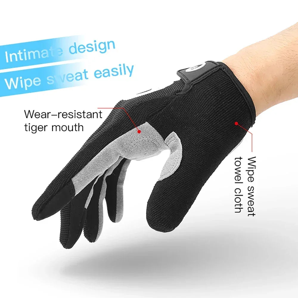 Touch-Screen Full Finger Bike Gloves - Shock-Proof Padded &amp; Breathable Cycling Mittens for MTB &amp; Road Racing