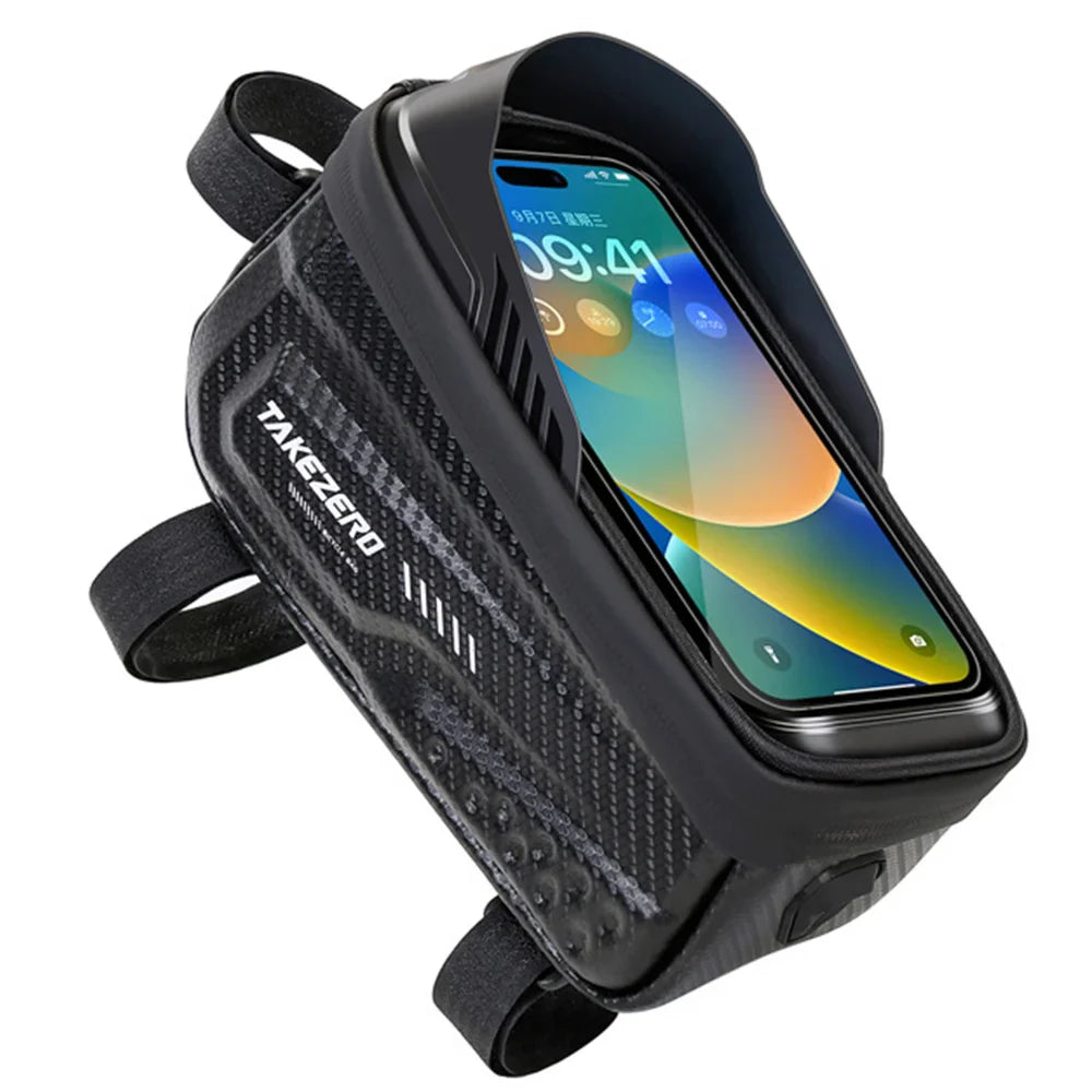 NEWBOLER Waterproof Bike Frame Bag - Sensitive TPU Touch Screen Tube Bag for 6.5" Phones