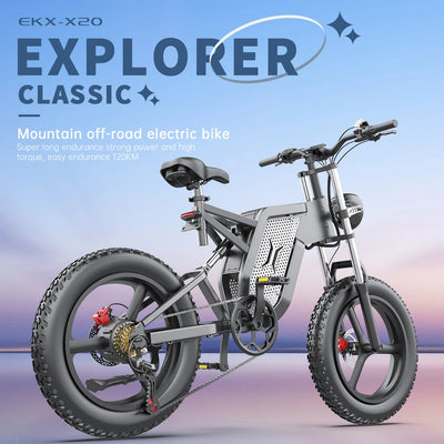 Powerful EKX X20 2000W Electric Mountain Bike for Adults with 48V 35AH Battery and 20 Inch Wheels11