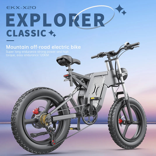 Powerful EKX X20 2000W Electric Mountain Bike for Adults - 48V Battery, 35AH, 20 Inch Wheels