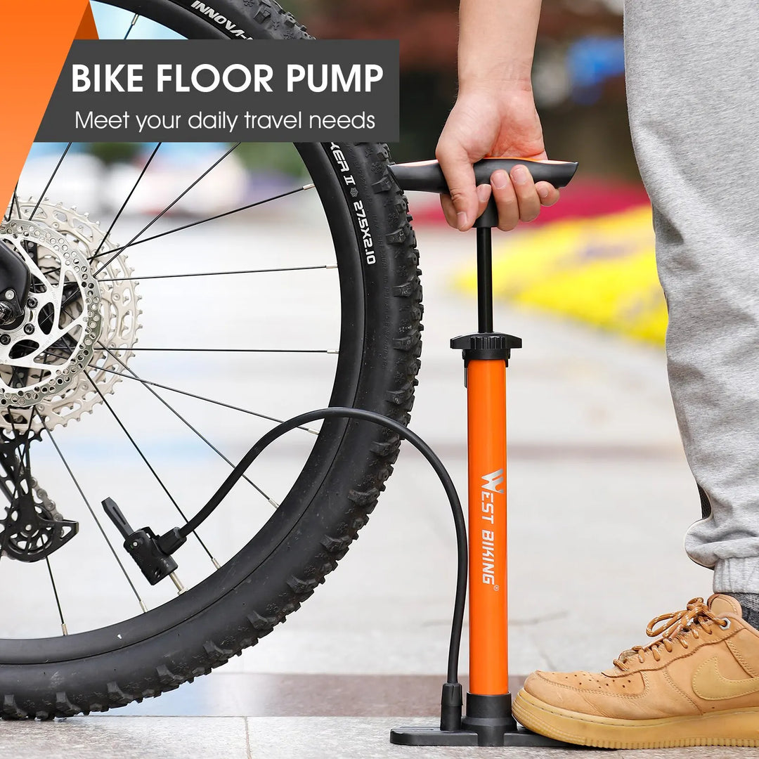 WEST BIKING 160PSI High Pressure Pump Schrader Presta MTB Bicycle Floor Pump