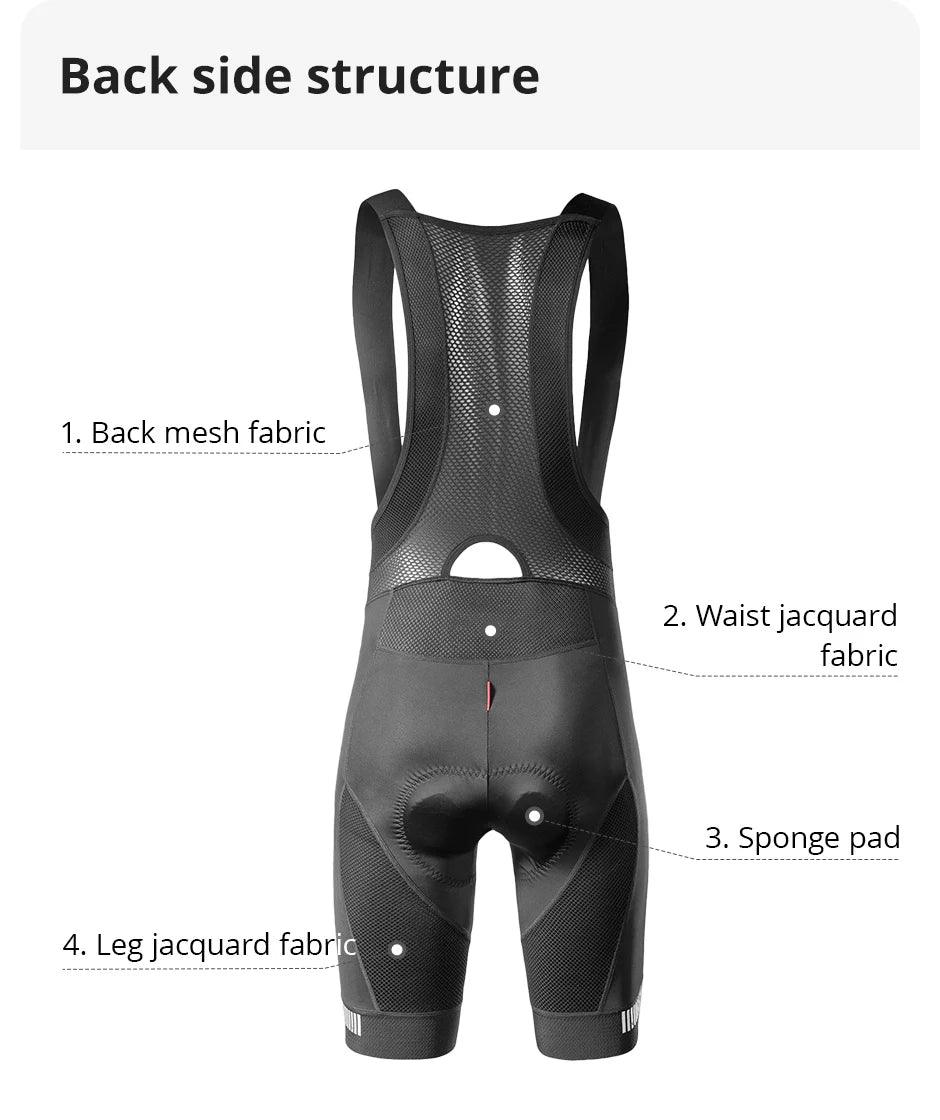 Professional Cycling Bib Shorts - 3D Padded Breathable Bicycle Tights - Shockproof Bretelle Bike Wear for Men &amp; Women