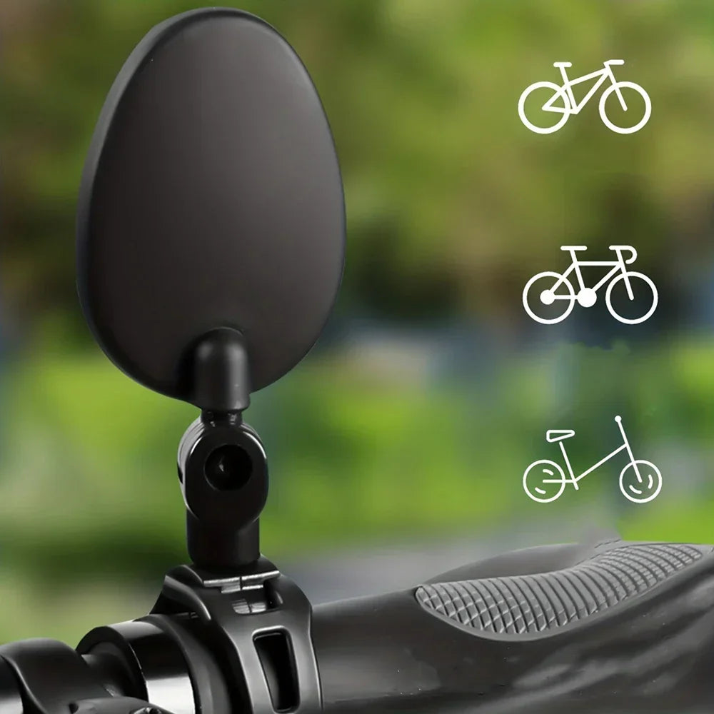 2PCS Universal Bicycle Rearview Mirror - 360° Rotatable Convex HD Mirror - Wide Angle Safety Reflector for MTB, Road Bike &amp; E-Bike