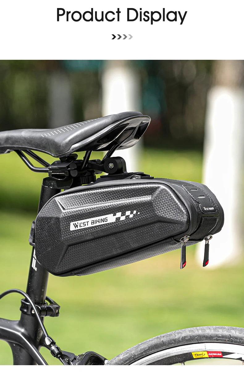 WEST BIKING 100% Waterproof Bicycle Saddle Bag - Seamless Weld Under Seat Storage - Reflective Rainproof MTB &amp; Road Bike Tool Pouch