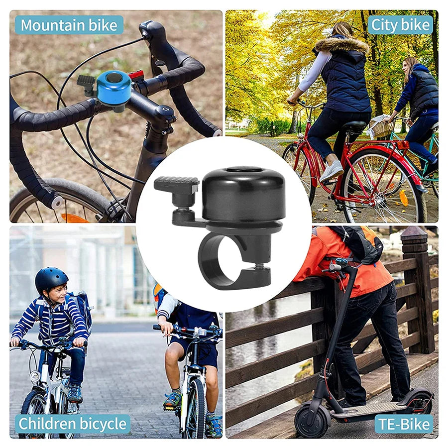 Universal Aluminum Alloy Bike Bell - Crisp Loud Sound Cycle Horn - Safety Warning Alarm for MTB, Road &amp; City Bikes (7 Colors)