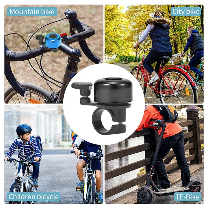 Universal Aluminum Alloy Bike Bell - Crisp Loud Sound Cycle Horn - Safety Warning Alarm for MTB, Road &amp; City Bikes (7 Colors)