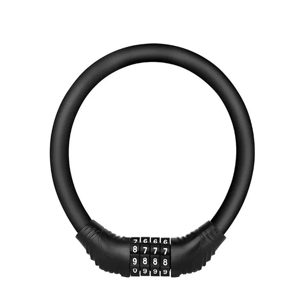 4-Digit Combination Bicycle Ring Lock - High Strength Zinc Alloy Cable Lock - Portable Anti-Theft Security for MTB, Road Bike &amp; E-Bike