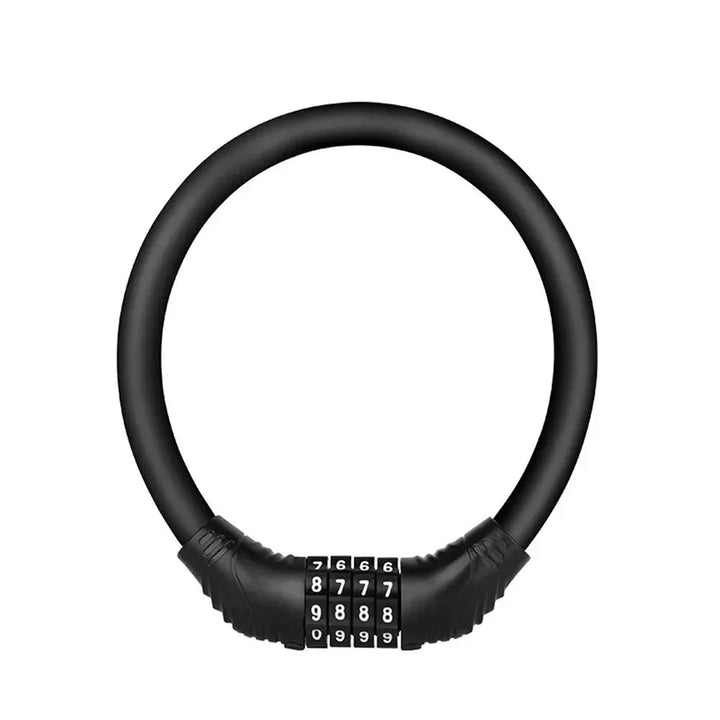 4-Digit Combination Bicycle Ring Lock - High Strength Zinc Alloy Cable Lock - Portable Anti-Theft Security for MTB, Road Bike &amp; E-Bike