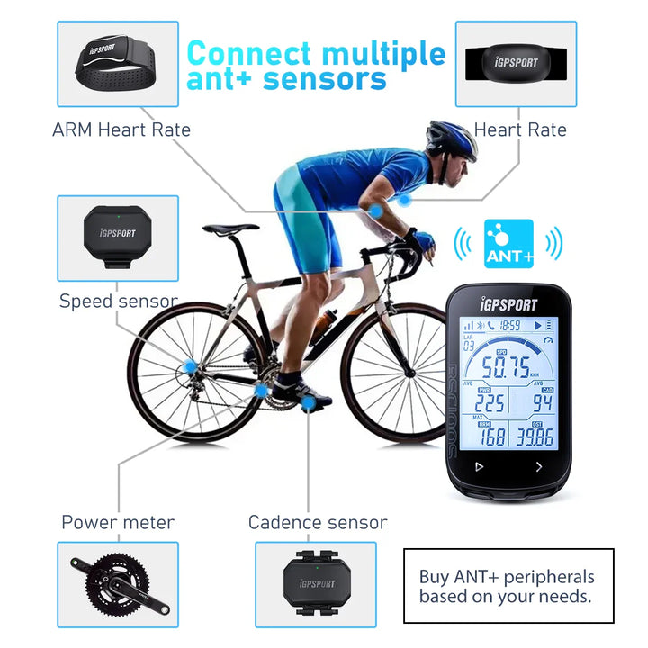 iGPSPORT BSC100S Smart GPS Bike Computer - 40H Battery Life, ANT+ &amp; Bluetooth Sync, Waterproof Cycling Speedometer