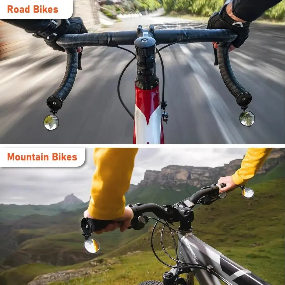 Bicycle 1PC Rear View Convex Mirror Handlebar Drop Bar Mount Acrylic Lens