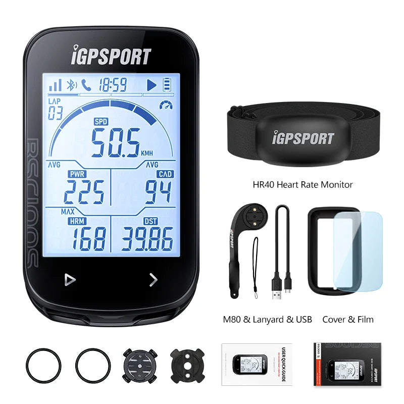 iGPSPORT BSC100S Smart GPS Bike Computer - 40H Battery Life, ANT+ &amp; Bluetooth Sync, Waterproof Cycling Speedometer
