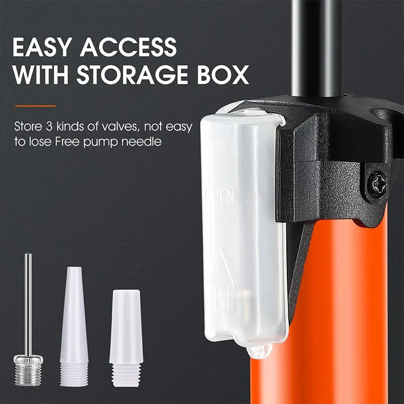 WEST BIKING 160PSI High Pressure Pump Schrader Presta MTB Bicycle Floor Pump