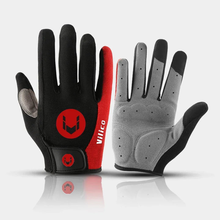 Touch-Screen Full Finger Bike Gloves - Shock-Proof Padded &amp; Breathable Cycling Mittens for MTB &amp; Road Racing