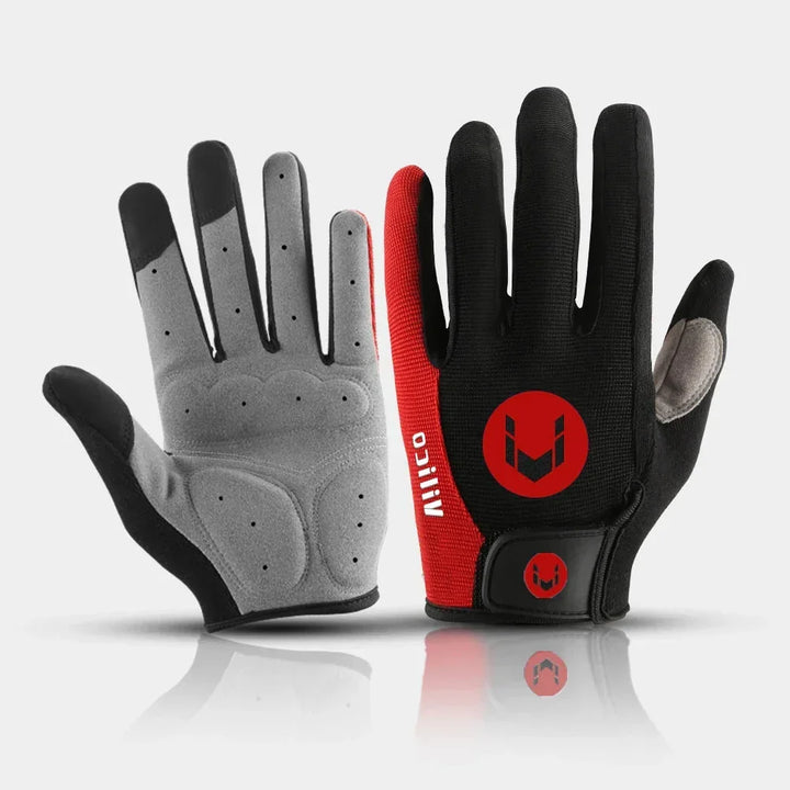 Touch-Screen Full Finger Bike Gloves - Breathable &amp; Shock-Proof Padded Cycling Mittens for MTB &amp; Road Racing