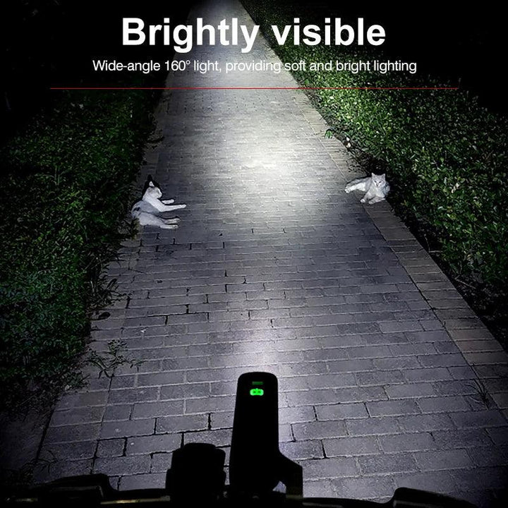 CYCLAMI Super Bright Bike Front Light - IPX6 Waterproof LED Headlight - Type-C Rechargeable Night Riding Safety Lamp for MTB &amp; Road