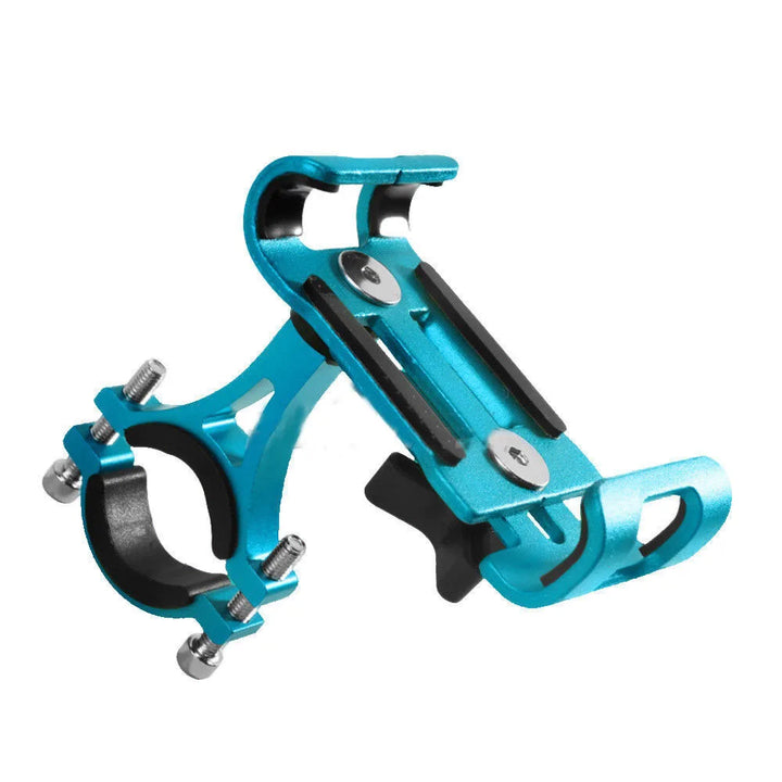 Universal Aluminum Alloy Bike Phone Holder - Anti-Slip Mechanical Lock Mount - Metal Motorcycle GPS Clip for 4.0"-6.5" Smartphones