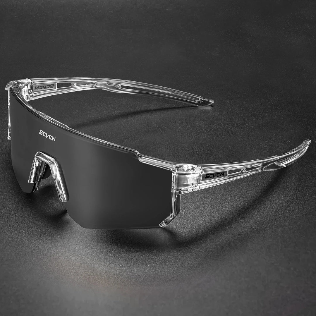 SCVCN S1411 Professional Cycling Sunglasses - UV400 Protection Wide View Eyewear - Lightweight TR-90 Sports Glasses for MTB &amp; Road Biking