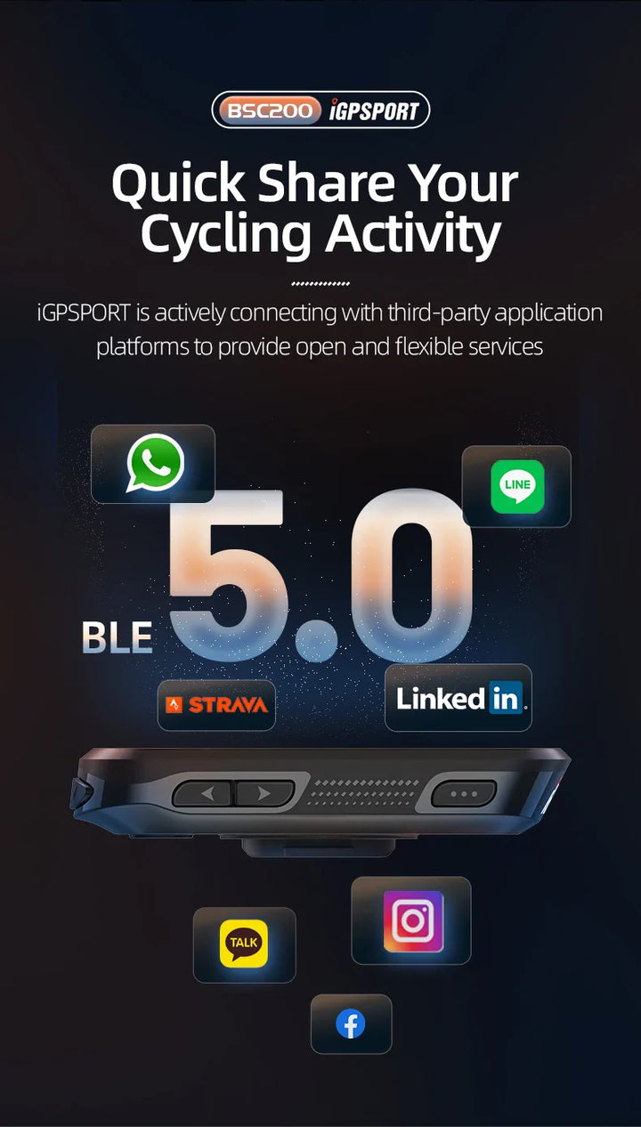 iGPSPORT BSC200 Smart GPS Bike Computer - Route Navigation, 30H Battery, ANT+ &amp; Bluetooth Wireless Speedometer