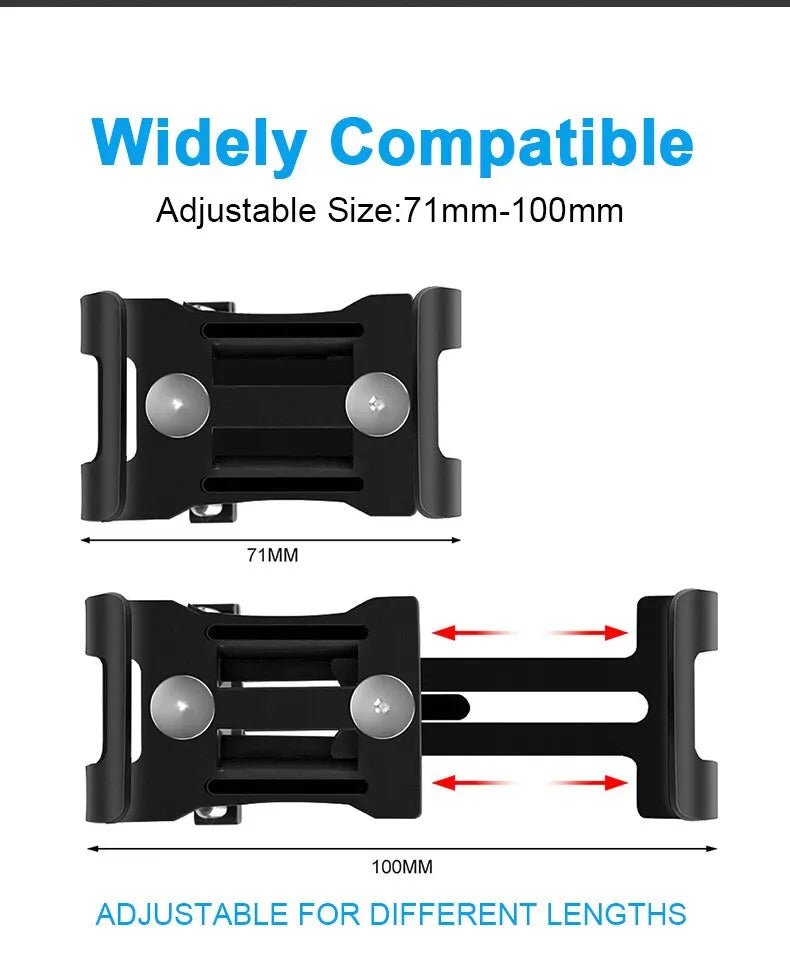 Universal Aluminum Alloy Bike Phone Holder - Anti-Slip Mechanical Lock Mount - Metal Motorcycle GPS Clip for 4.0"-6.5" Smartphones