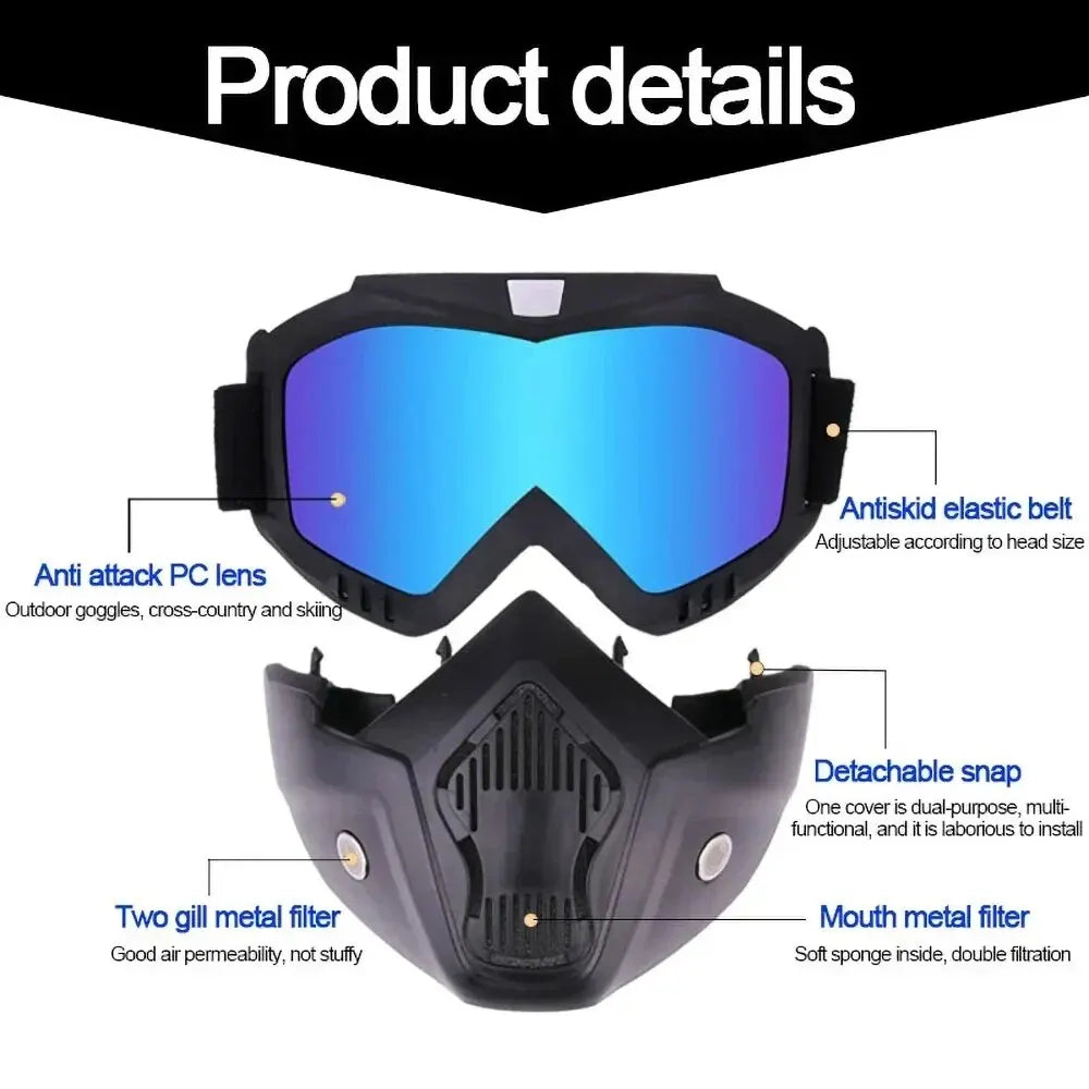 Professional Outdoor Windproof Cycling Goggles - HD PC Lens &amp; UV Protection - Tactical Dust-Proof Eyewear for MTB, Motorcycle &amp; Off-Road Racing