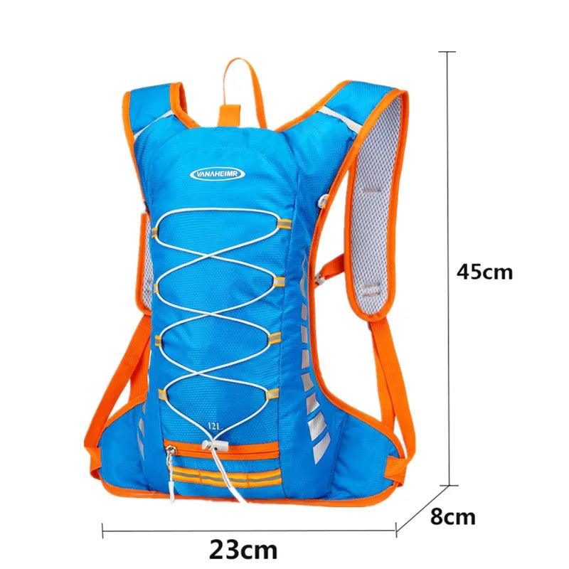 YIYUEQIANLI 12L Outdoor Cycling Backpack - Lightweight Waterproof Nylon Daypack - Reflective Sport Bag for Running, Hiking &amp; Camping