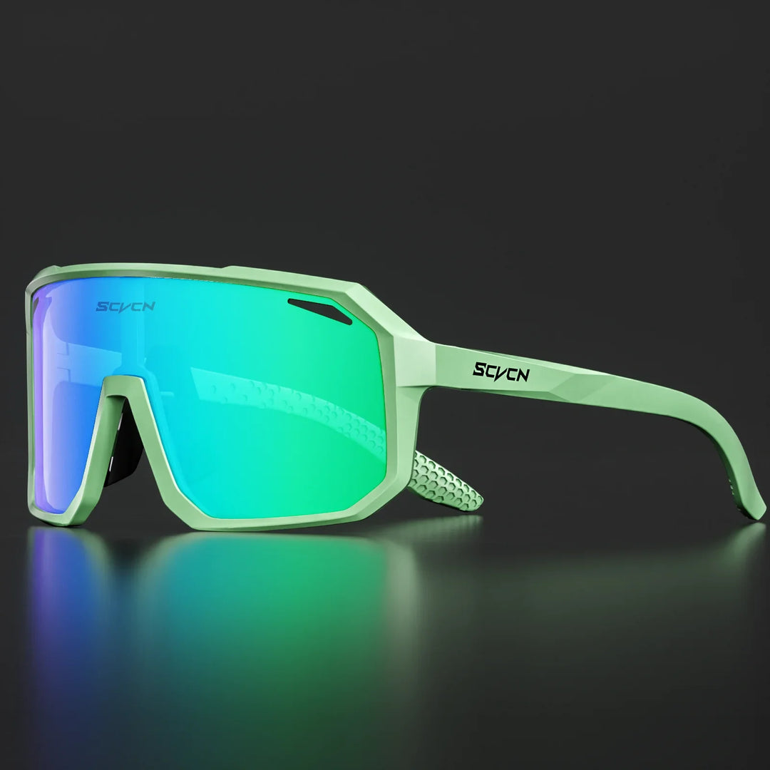 SCVCN S62 Photochromic Cycling Sunglasses - Smart Color Change Lens - UV400 TR-90 Ultralight Eyewear for MTB &amp; Road Bike Racing
