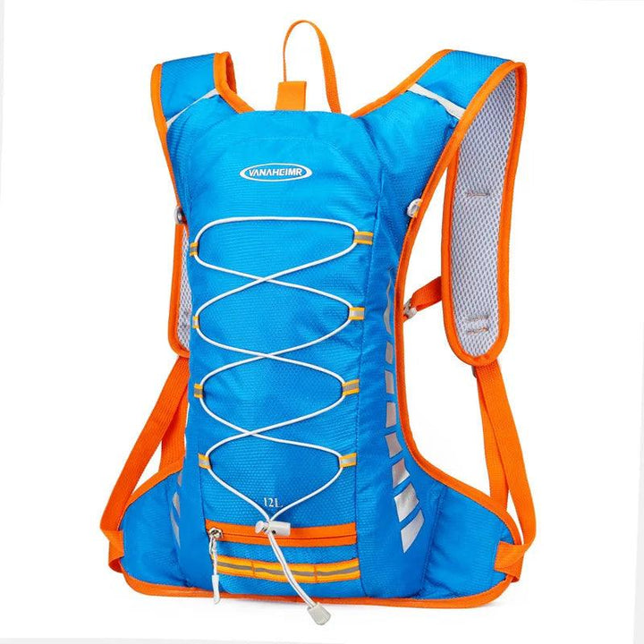 YIYUEQIANLI 12L Outdoor Cycling Backpack - Lightweight Waterproof Nylon Daypack - Reflective Sport Bag for Running, Hiking &amp; Camping