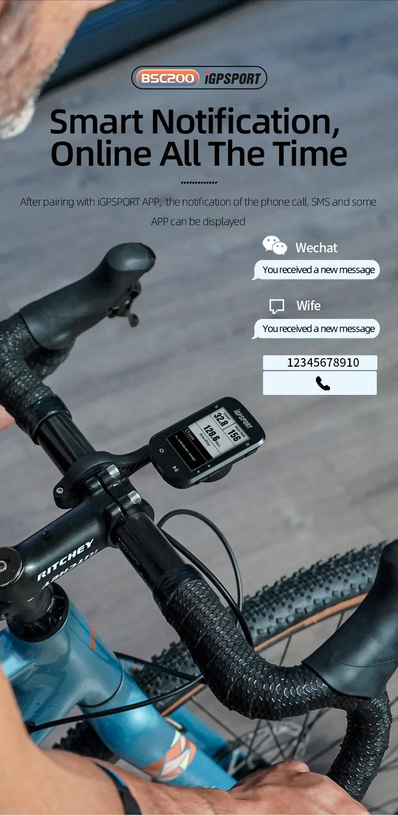iGPSPORT BSC200 Smart GPS Bike Computer - Route Navigation, 30H Battery, ANT+ &amp; Bluetooth Wireless Speedometer